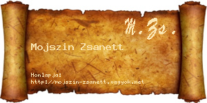 Mojszin Zsanett névjegykártya