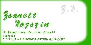zsanett mojszin business card